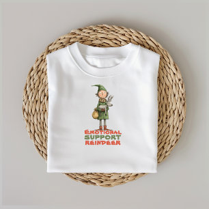 Camiseta Desejos irônicos de elfo de rena de desenho animad