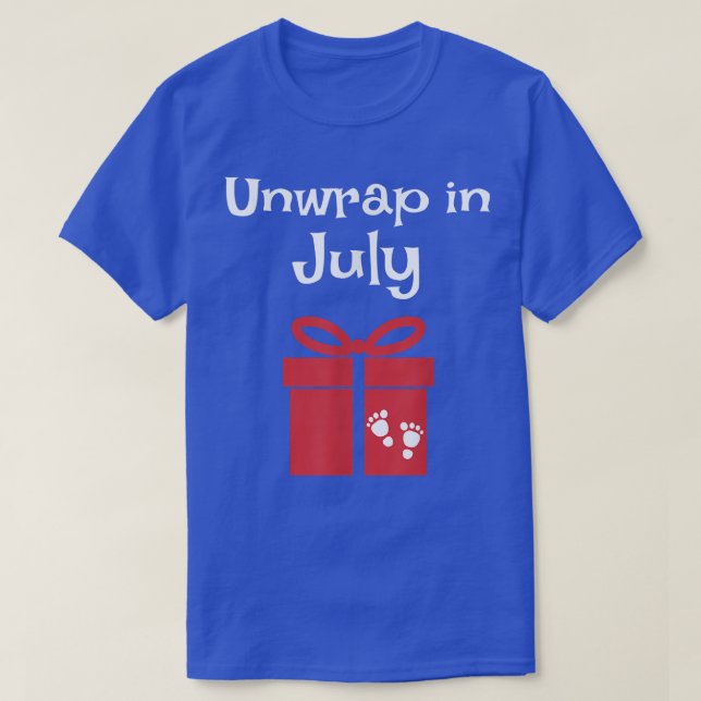 Camiseta Desembrulhar Em Julho De Natal Anunciante De Gravi (Frente do Design)