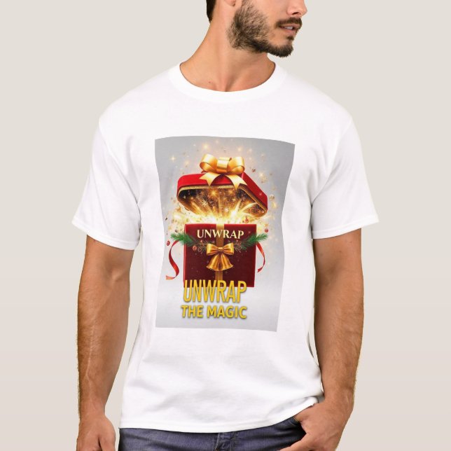 Camiseta **Desembrulhe a Magia** (Frente)