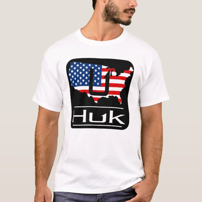 Camiseta Desempenho de pesca do HUK EUA (Frente)