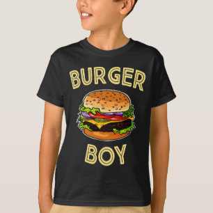 Camiseta Desempenho do menino do hambúrguer amante de hambú