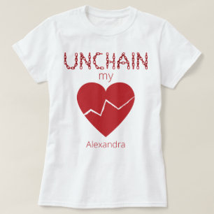 Camiseta Desencadear Meu Nome Vermelho De Amor Coração Queb