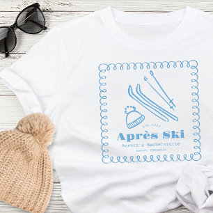 Camiseta Desenhada à Mão Azul de Solteira Pós-Eski