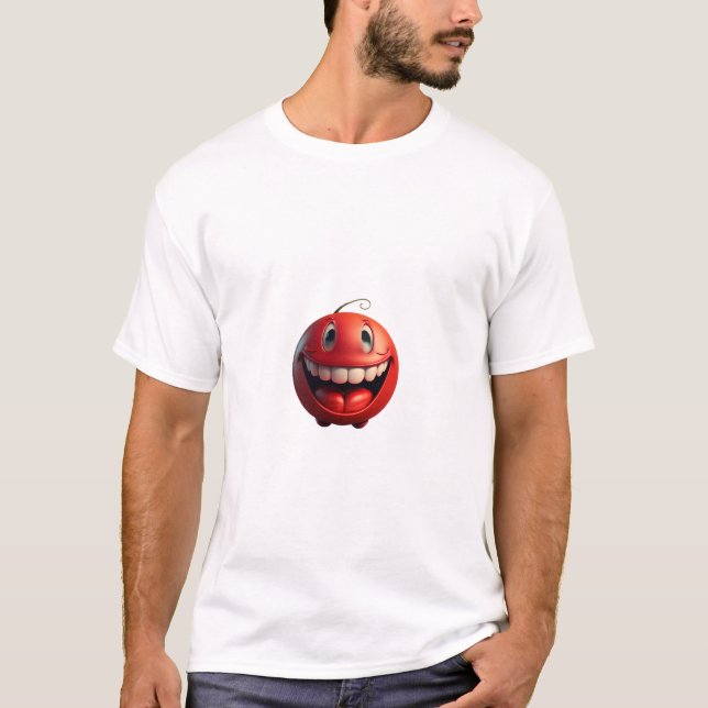 Camiseta desenhada com bola vermelha (Frente)
