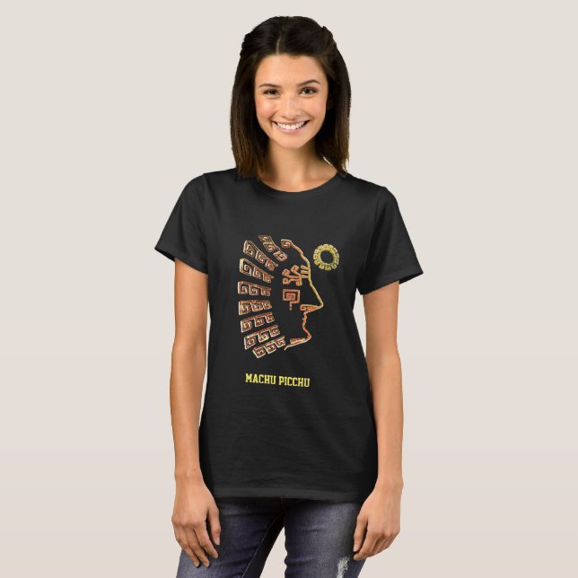 Camiseta Desenhada com Estilo Machu Picchu (Frente Completa)