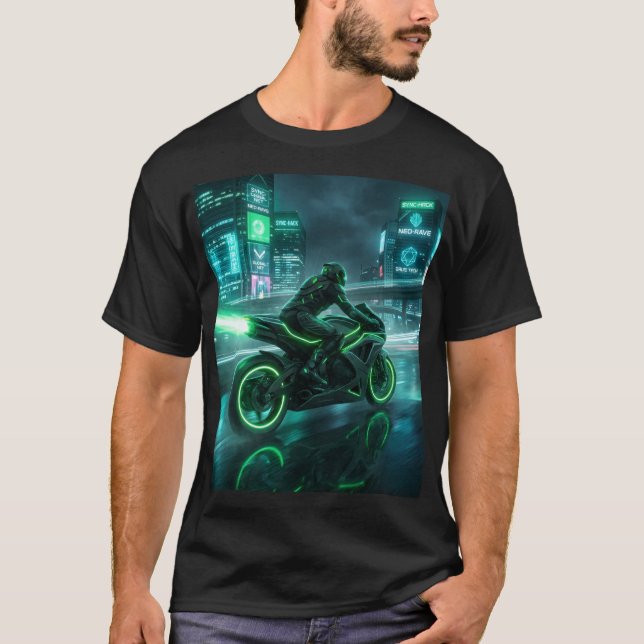 Camiseta Desenhada de Moto (Frente)