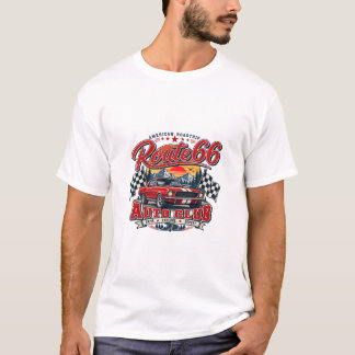 Camiseta Desenhada para Viagens de Carro Antigo Cl