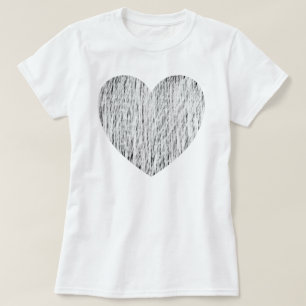 Camiseta Desenhado à lápis - Branco sobre preto