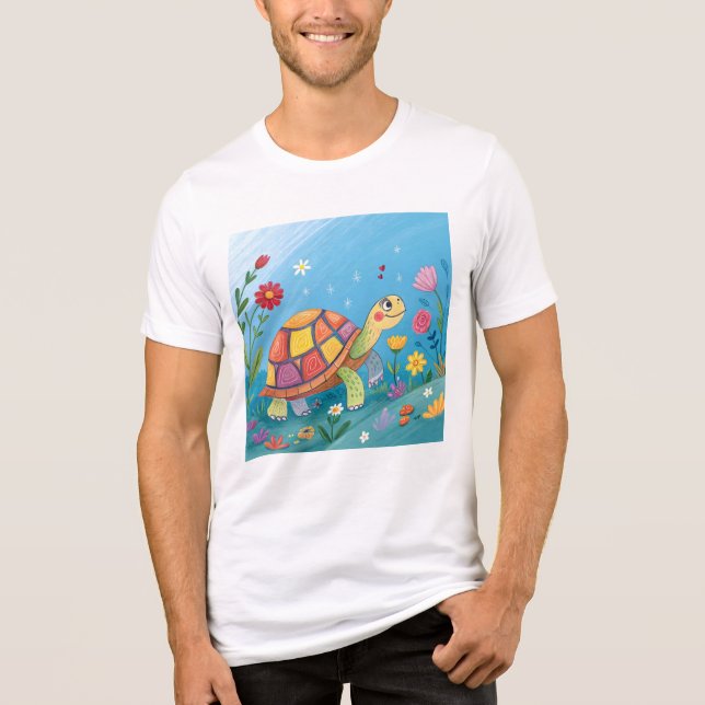 Camiseta Desenhando Bebê Tartaruga (Frente)