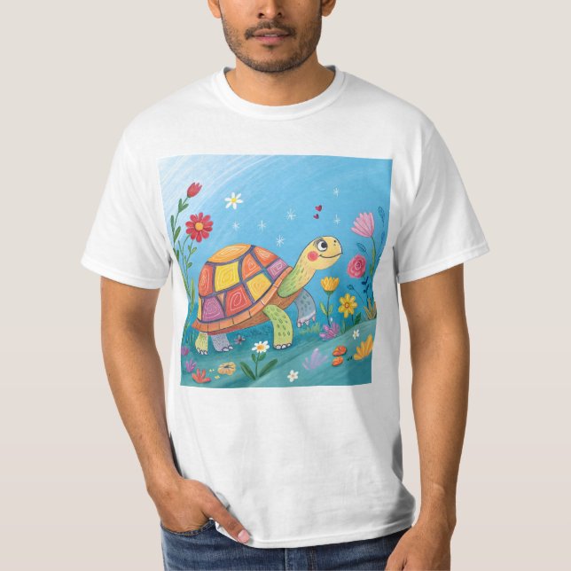 Camiseta Desenhando Bebê Tartaruga (Frente)