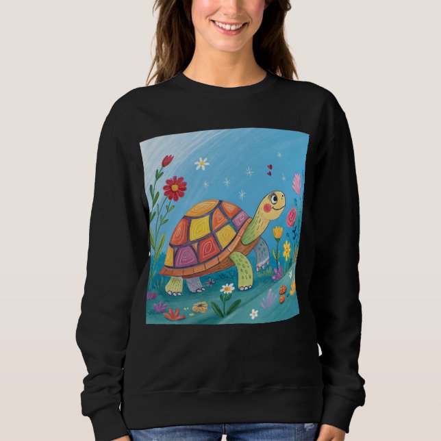 Camiseta Desenhando Bebê Tartaruga (Frente)