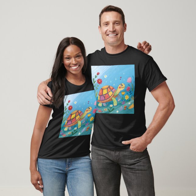 Camiseta Desenhando Bebê Tartaruga (Unissex)