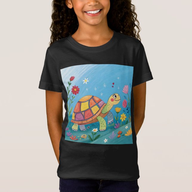 Camiseta Desenhando Bebê Tartaruga (Frente)