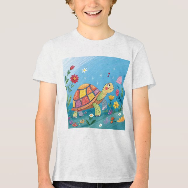 Camiseta Desenhando Bebê Tartaruga (Frente)
