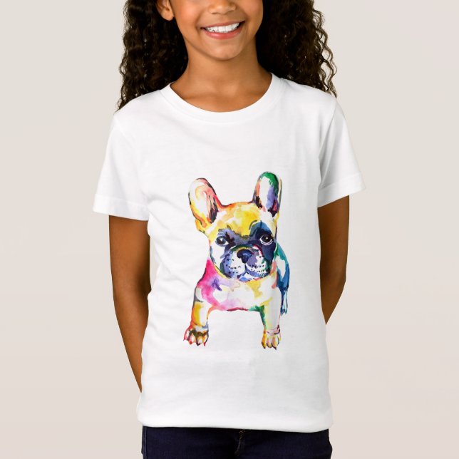 Camiseta Desenhar De Mão Para Cachorros Franceses (Frente)