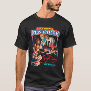 Camiseta Desenhar vamos Um Sinal Pentácico Satânico Do Baph