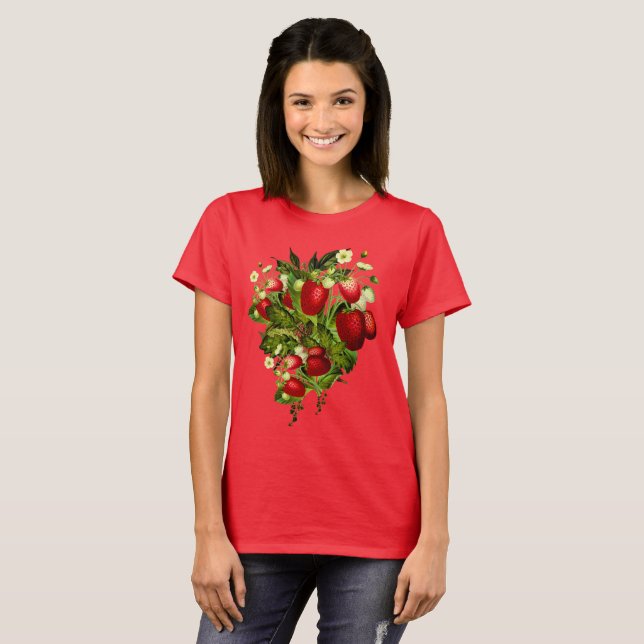 Camiseta Desenhista de jardim da morango (Frente Completa)