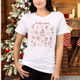 Camiseta Desenho À Mão Caprichoso Vermelho