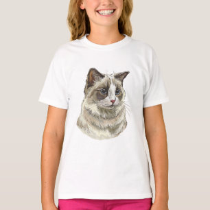 Camiseta Desenho à mão do gato Ragdoll luffy