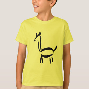Camiseta Desenho a Pincel Llama Alpaca Cavalo Animal