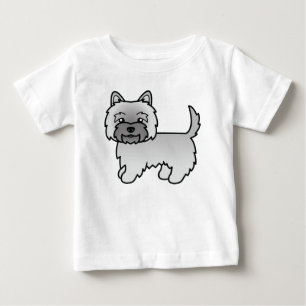 Camiseta Desenho Adorável de Cartoon Cairn Terrier Dog