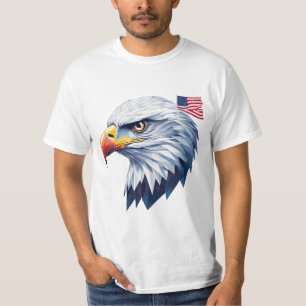 Camiseta Desenho Águia Geométrica EUA – Patriótico Moderno