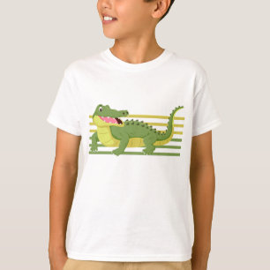 Camiseta Desenho Alegre de Crocodilo - Ilustração de Animal
