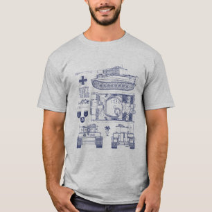 Camiseta Desenho alemão do tanque do tigre 1