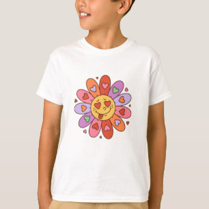 Camiseta desenho animado borrifado hippie amante margarida