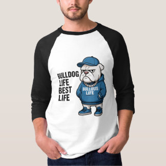 Camiseta Desenho Animado da Vida do Bulldog Inglês Legal