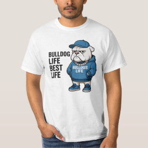Camiseta Desenho Animado da Vida do Bulldog Inglês Legal