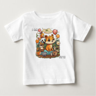 Camiseta Desenho animado de animal fofo novo design eu sou