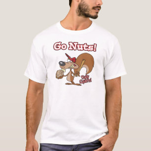 Camiseta desenho animado de baseball para loucos de esquilo
