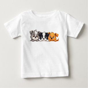 Camiseta Desenho Animado de Cachorrinhos Divertidos – Expre