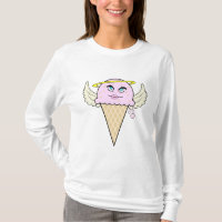 desenho animado de cone de sorvete anjo bonito