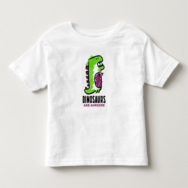 Camiseta Desenho animado de dinossauro fofo (Frente)