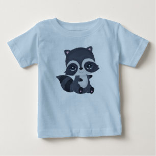Camiseta Desenho Animado de Guaxinim Bebê Fofo