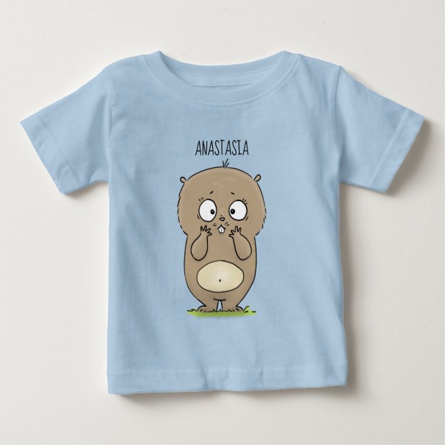 Camiseta Desenho animado de hamster gordinho adorável esque (Frente)