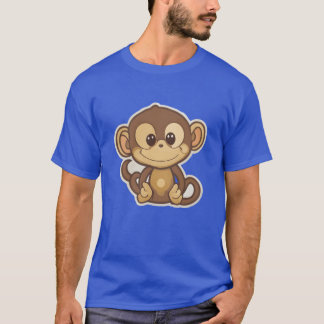 Camiseta Desenho animado de macaco animal retrô