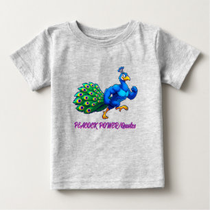 Camiseta Desenho Animado de Pavão Musculoso e Divertido