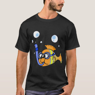 Camiseta Desenho animado de peixe tropical engraçado