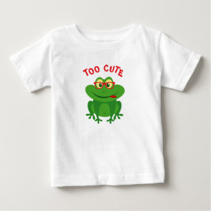 Camiseta Desenho animado de rã verde fofa com óculos person