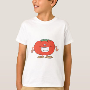 Camiseta desenho animado de tomate bobo feliz