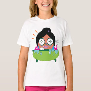 Camiseta Desenho Animado Divertido de Criança Tomando Banho