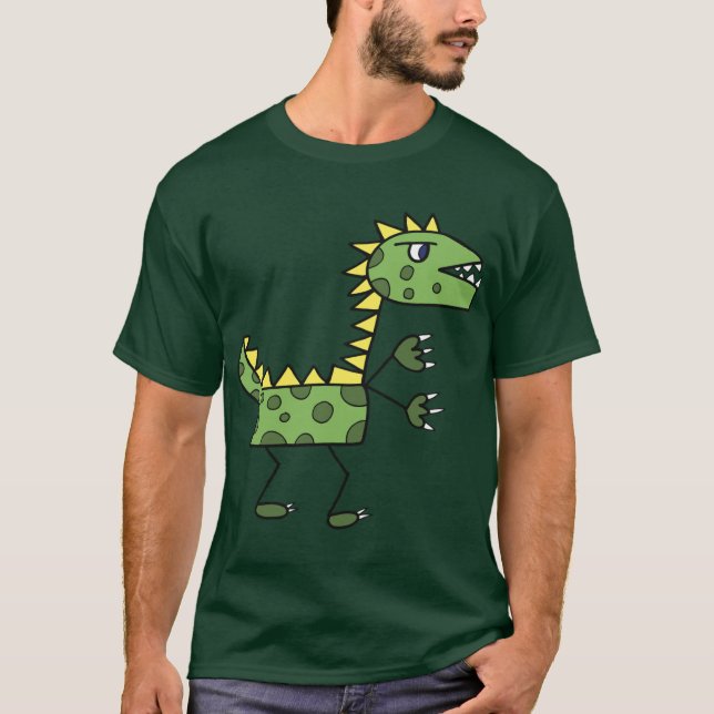 Camiseta desenho animado do dinossauro t-rex (Frente)