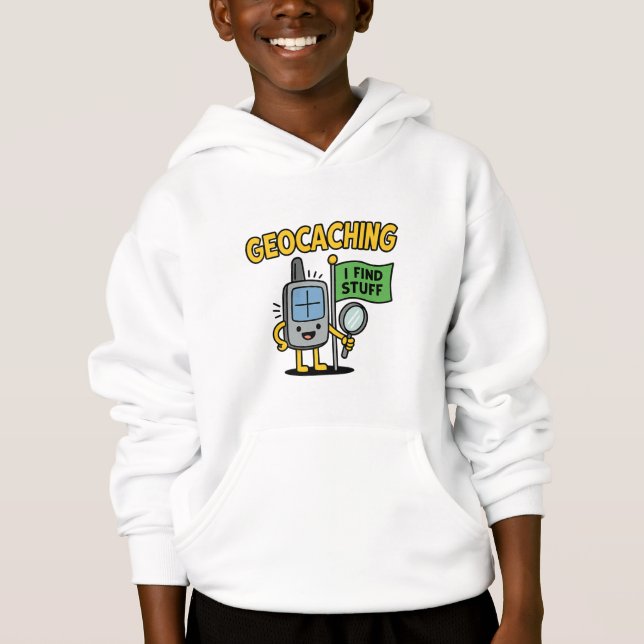 Camiseta Desenho animado engraçado de GPS de Geocaching com (Frente)
