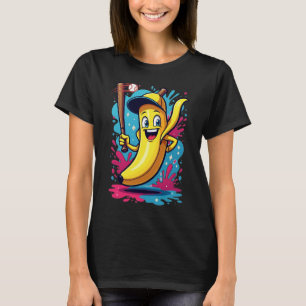 Camiseta Desenho Animado Engraçado de Jogador de Beisebol B