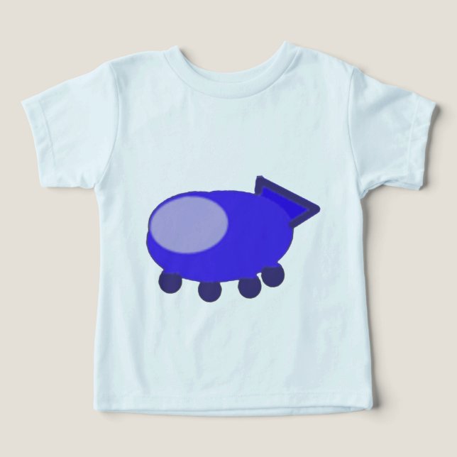 Camiseta Desenho Animado Espaçonave Azul Anime Pipoca (Design frontal)