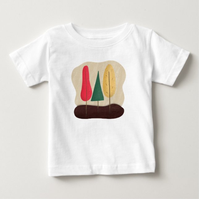 Camiseta Desenho animado, floresta, árvores (Frente)