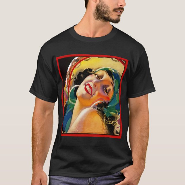 Camiseta Desenho artístico de uma língua (Frente)
